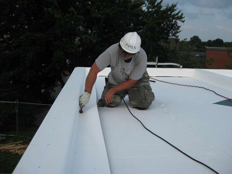 Installation of PVC membrane